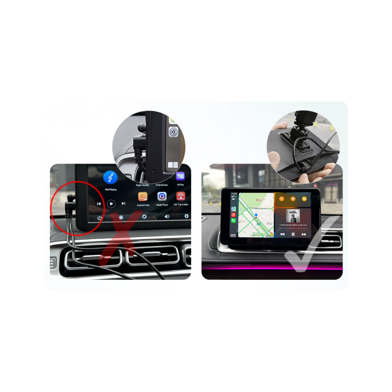 Pantalla para coche con Carplay y Android Auto inalámbrico + cámara trasera  1080P AHD de regalo